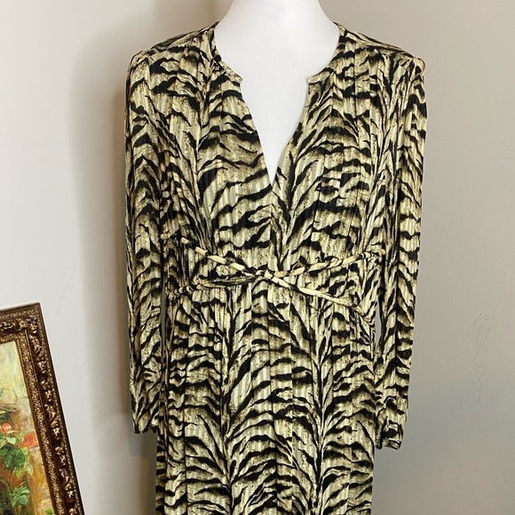 ba&sh Jacquard Midi Dress with Tiger Print Medium - Picture 6 of 9